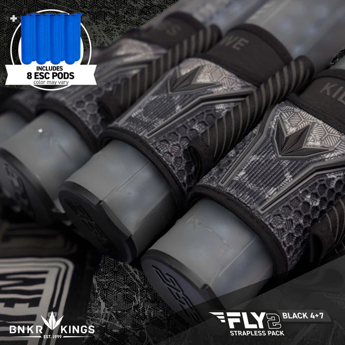 Bunkerkings Fly2 Pack Harness - 4+7 - Black Skull (incl. 8 ESC Pods) *BACK ORDERS AVAILABLE*