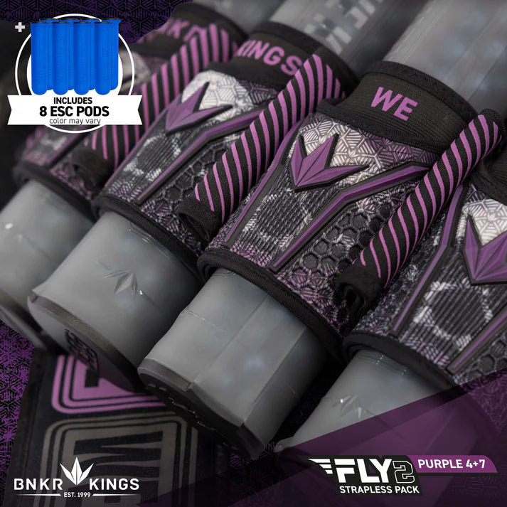 Bunkerkings Fly2 Pack Harness - 4+7 - Purple Skull (incl. 8 ESC Pods) *BACK ORDERS AVAILABLE*