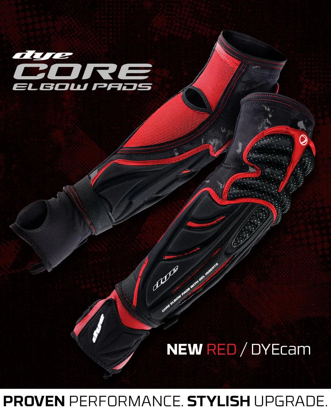 DYE Performance Elbow Pads - Dyecam Black Red