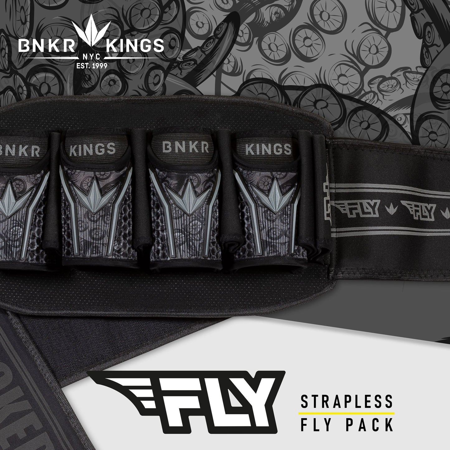 Bunker Kings Fly Pack 4+7 Harness - Black Tentacles