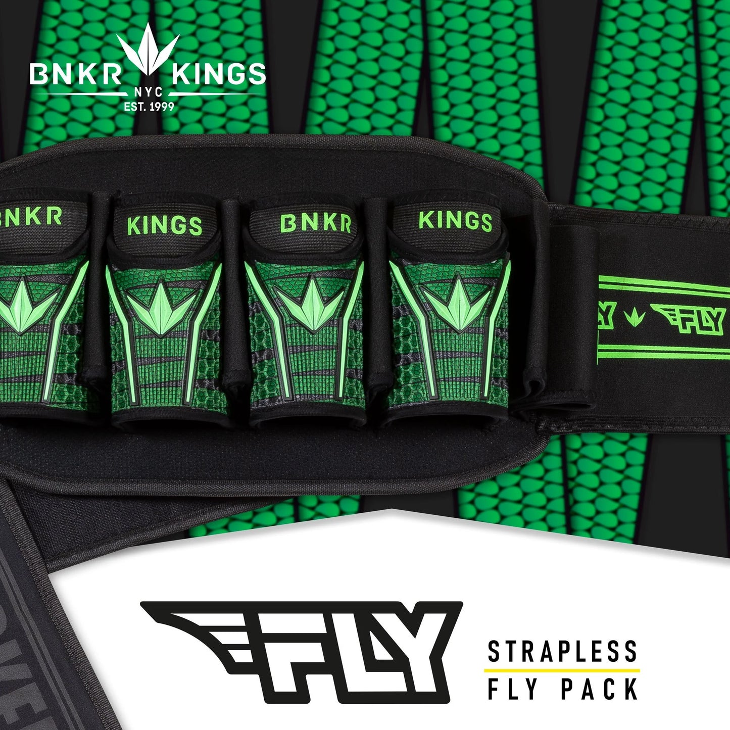 Bunker Kings Fly Pack 4+7 Harness - Lime Laces
