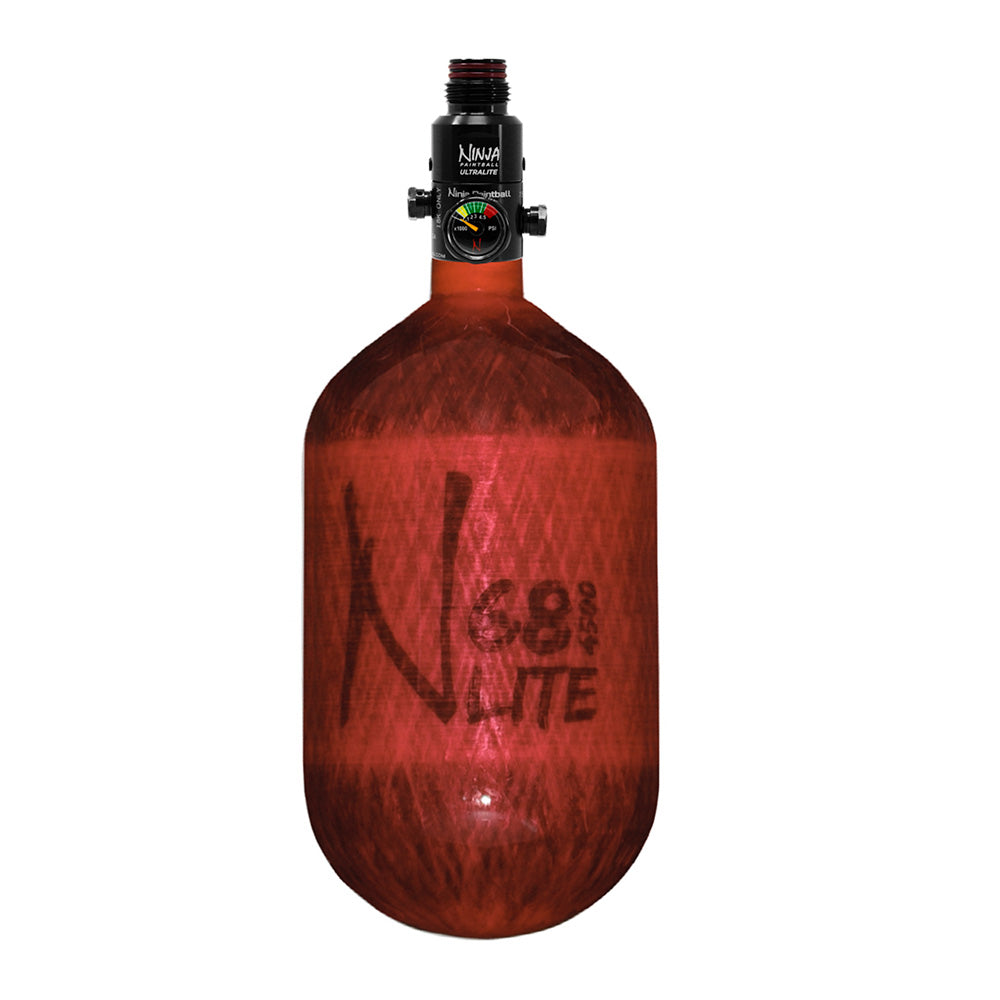 Ninja Lite Series - 68/4500 Carbon Fiber Air Tank W/ Standard Ninja Regulator - Red