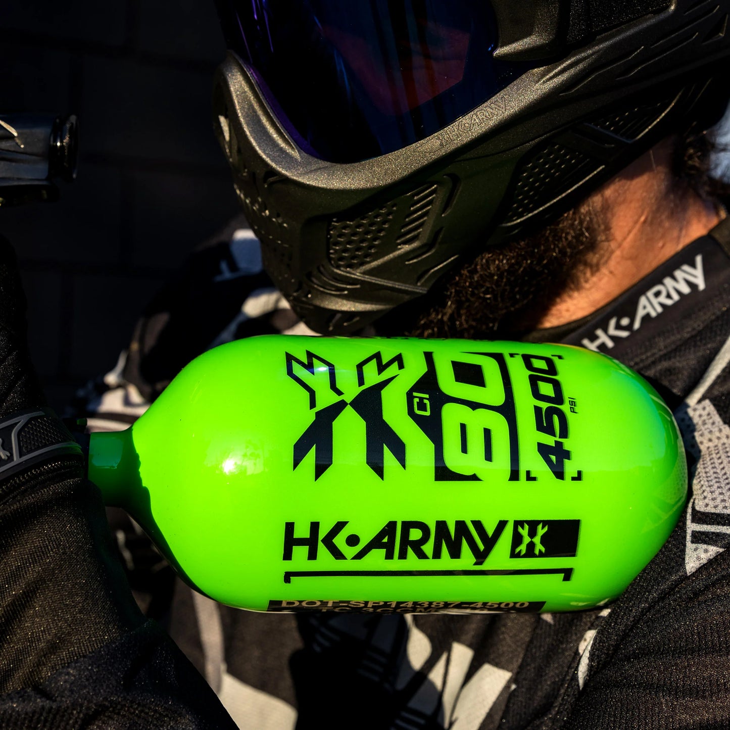 HK Army Rush - 80ci / 4500psi "EXTRA LITE" PRO REG Air System - Neon Green/Black