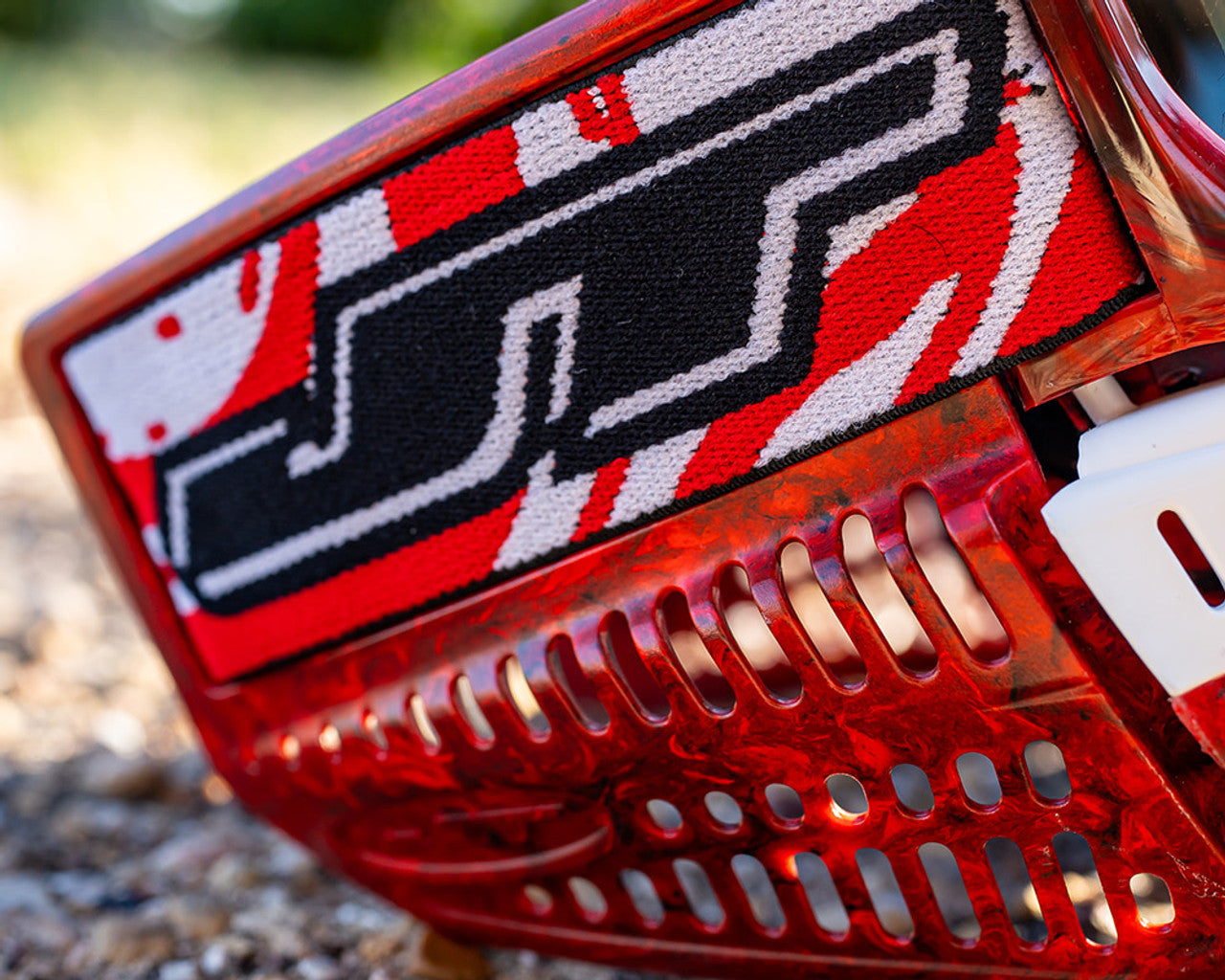 JT ProFlex Paintball Mask - Red Marble Series - Away