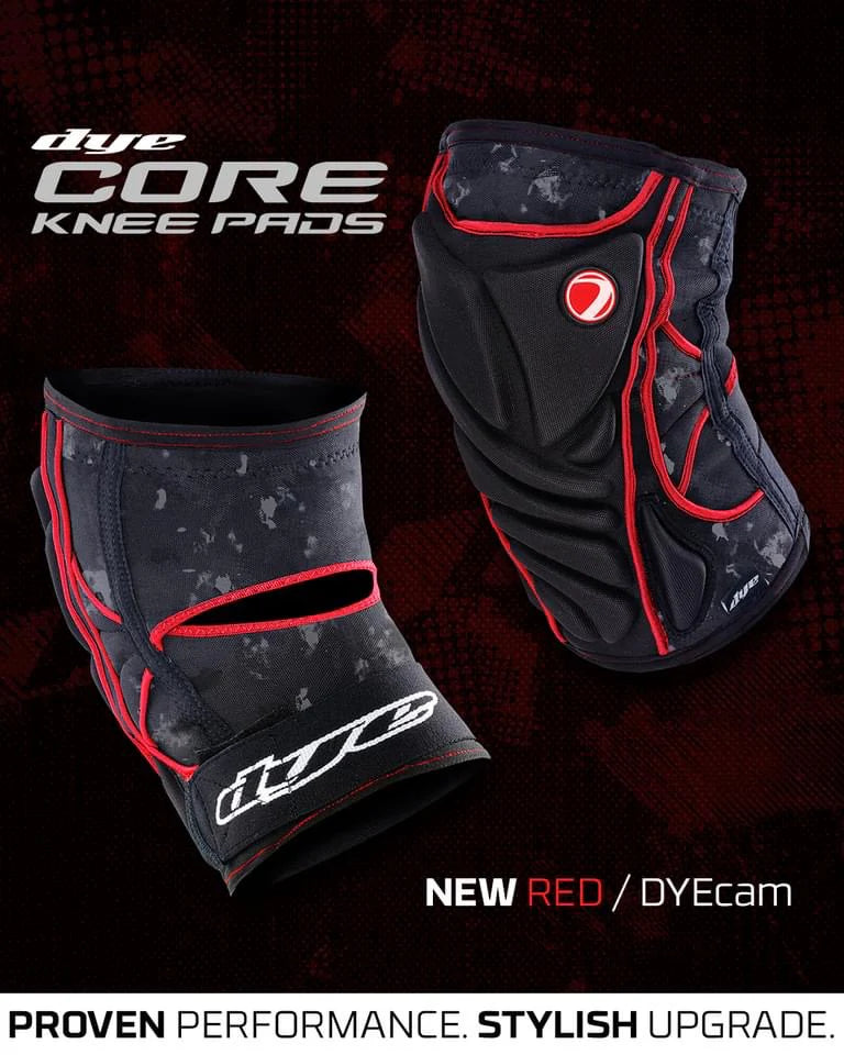 Dye Performance Knee Pads - DyeCam Black/Red