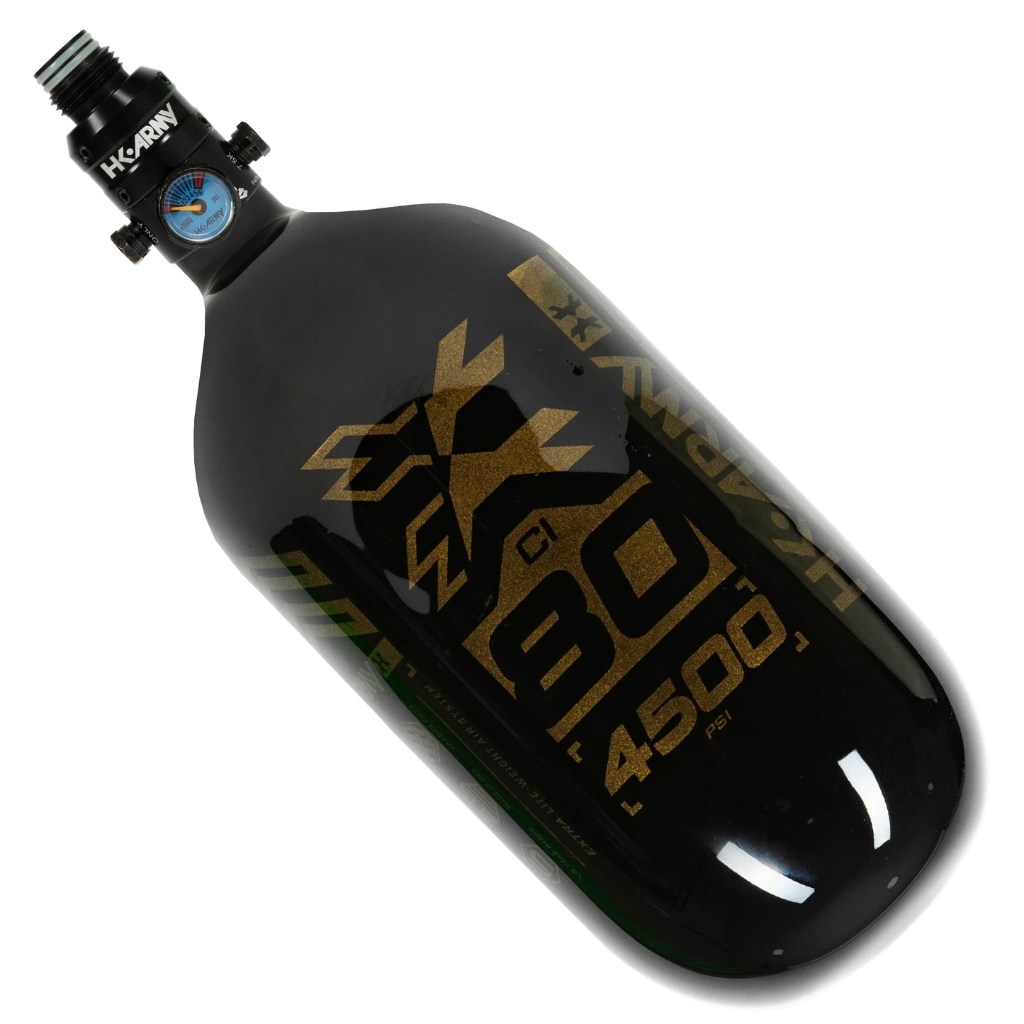 HK Army Rush - 80ci / 4500psi "EXTRA LITE" PRO REG Air System - Black/Gold